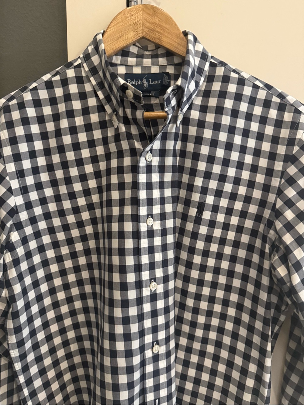 Ralph Lauren black and White Gingham Button-Down Shirt - Men's
